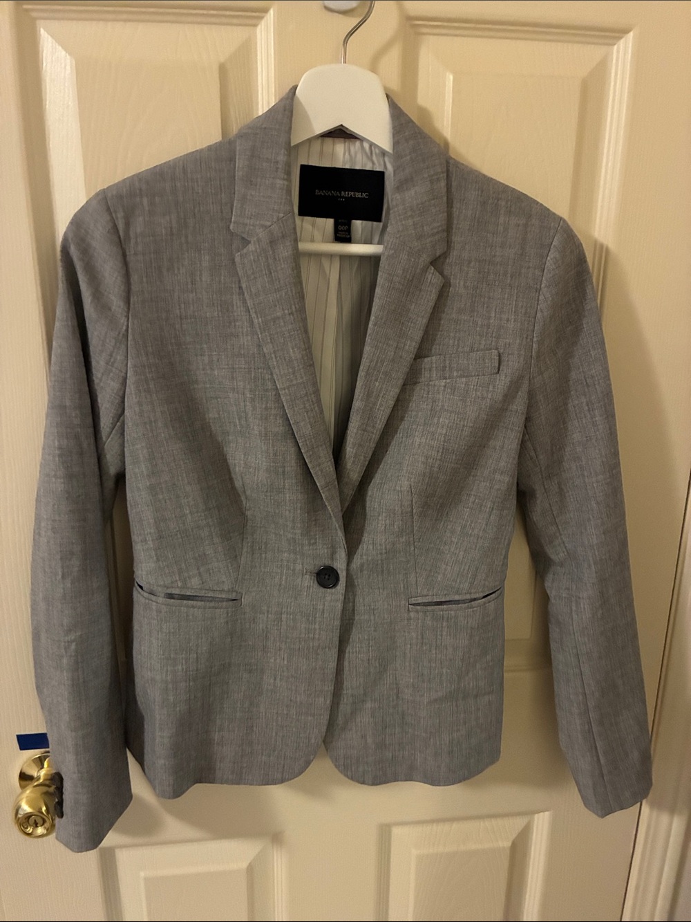 Banana Republic Women's Gray Single-Button Blazer